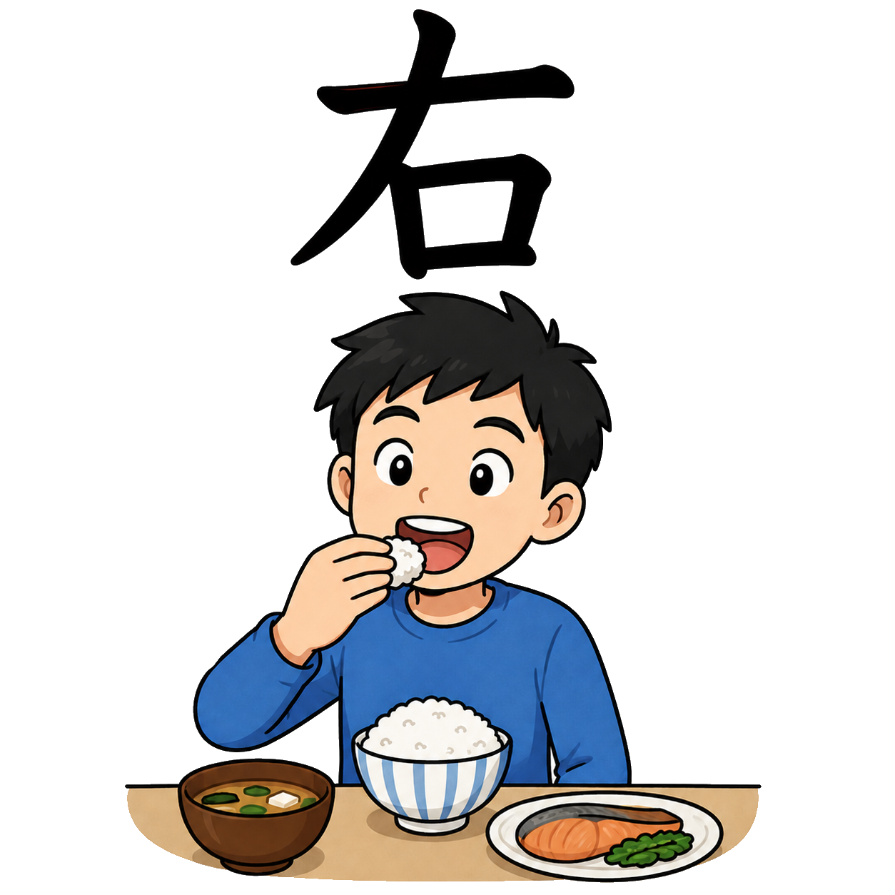 Right kanji mnemonic
